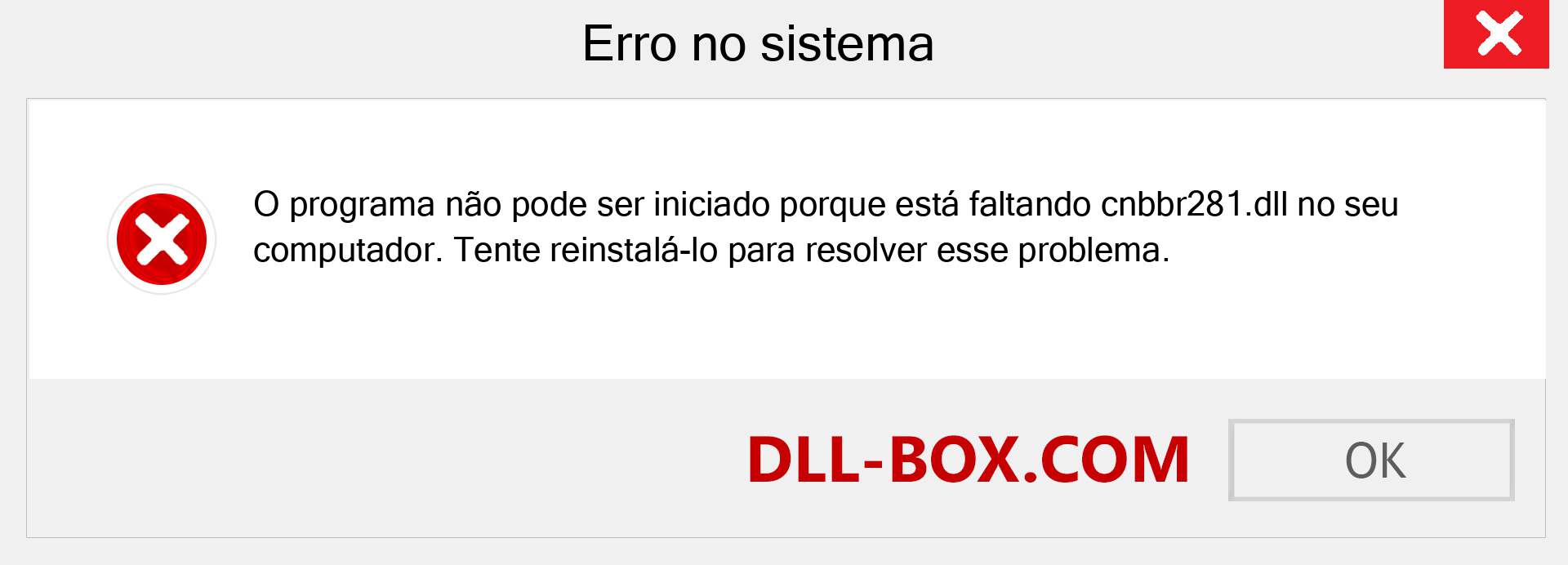 Arquivo cnbbr281.dll ausente ?. Download para Windows 7, 8, 10 - Correção de erro ausente cnbbr281 dll no Windows, fotos, imagens